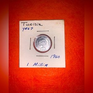 1960 Tunisia 1 Millim Coin